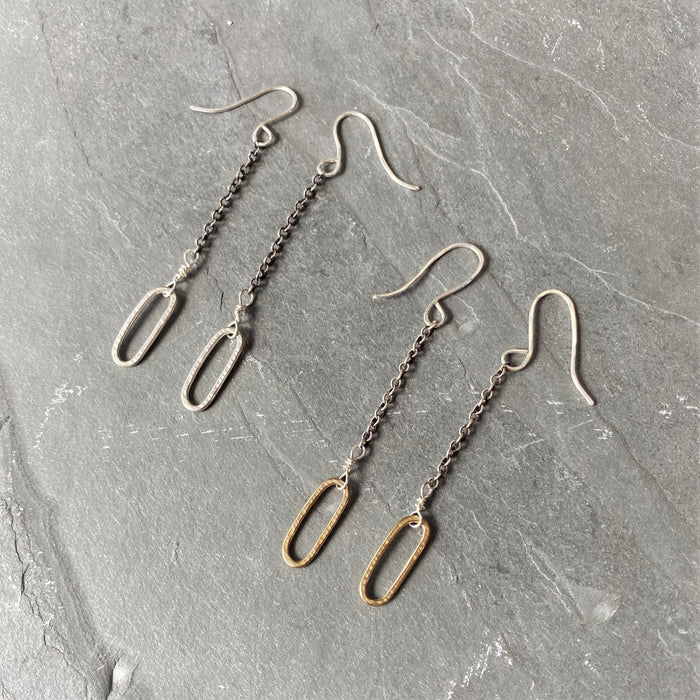 CHAIN-GES DROP EARRINGS SILVER