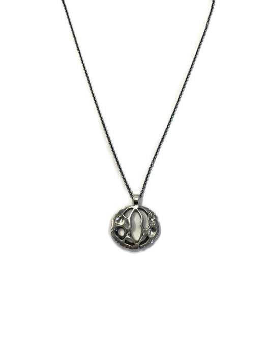 SEED NECKLACE IN OXIDIZED STERLING SILVER AND 14K YELLOW BEAD
